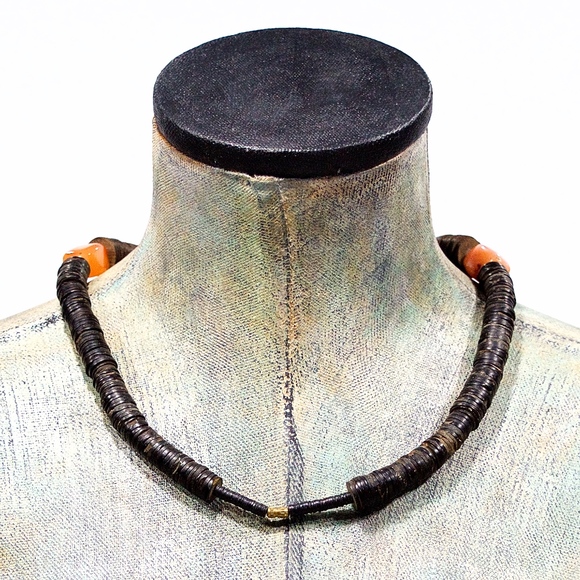 VTG Old African Trade Bead Tribal Ethnic Necklace - Picture 2 of 2